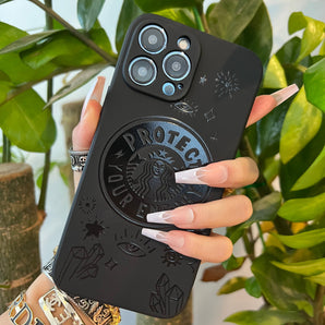 Étui de téléphone noir tendance (Star Shine) 
