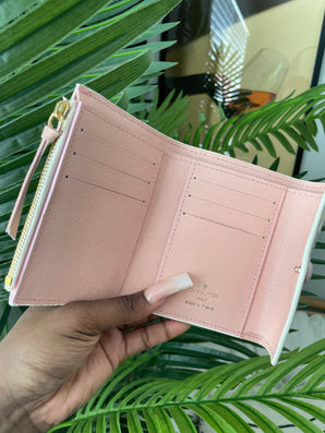 Short Brown/Pink Flower logo Full Wallet *comes with box*