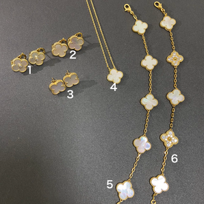 Vintage Leaves Shell Bracelet & Earrings & Necklace 6 Set ( 3 Color)