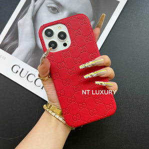 Coque de téléphone colorée au design soigné (rouge) 