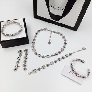Good Daisy Design Earrings & Bracelet & Necklace 5 Set