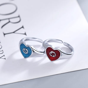 Bague ouverte en forme de cœur 