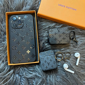 Black Trendy Airpods Case ( Small Love)
