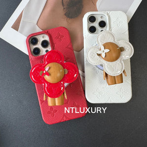 Design cœur blanc et rouge pour iPhone avec support MagSafe 