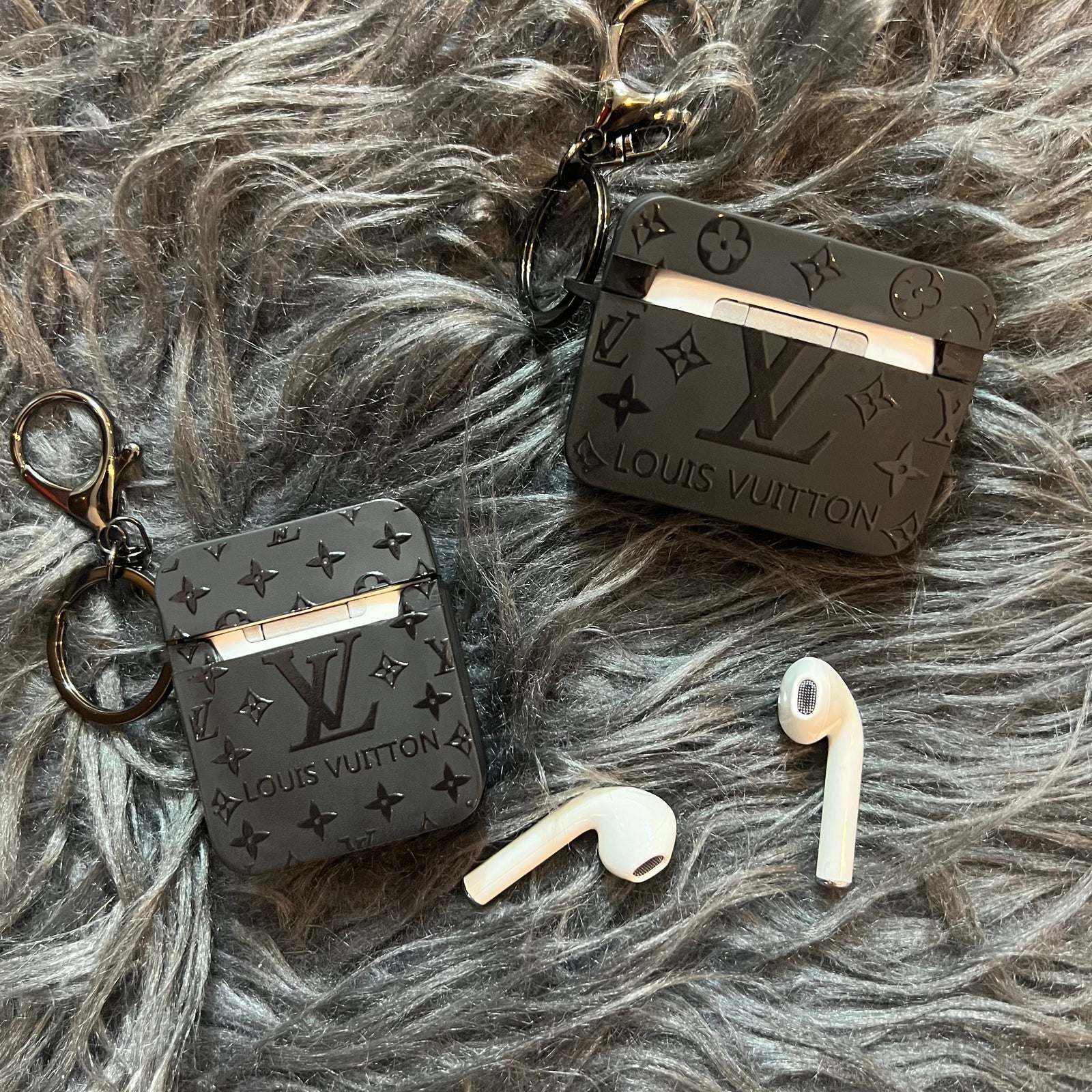 Black Trendy Airpods Case ( Big Love)