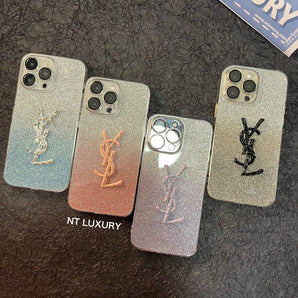 Coque de téléphone pailletée brillante « Oui » pour iPhone 
