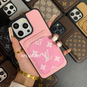 Étui de téléphone avec poche pour carte Magsafe (Rose Love) 