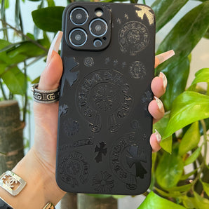 Coque de téléphone noire tendance (motif cœur) 