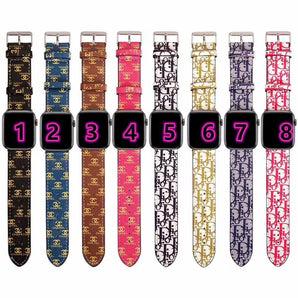 Bracelet de montre élégant imprimé de lettres pour iWatch 