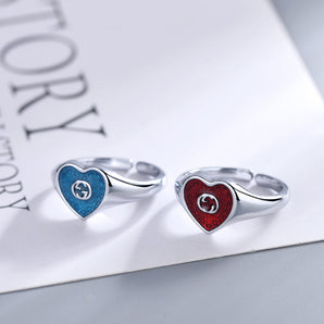 Bague ouverte en forme de cœur 
