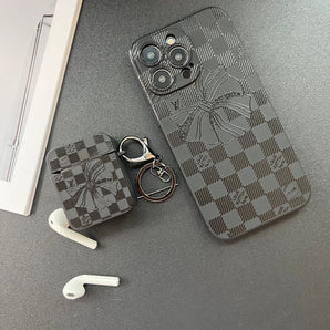 Black Trendy Airpods Case (Bowknot Love )