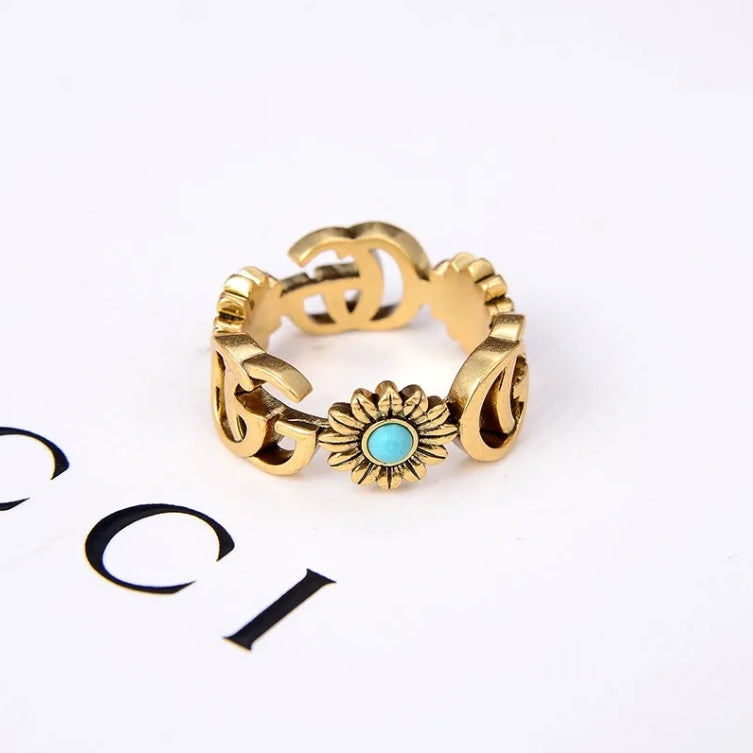 Double G Blumen Ring