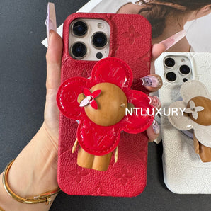 Design cœur blanc et rouge pour iPhone avec support MagSafe 