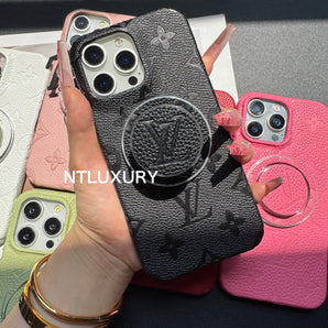 iPhone-Hülle „Litchi Leather Love“ mit Magsafe-Halterung 