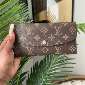 Long Brown/Pink Flower logo Wallet *comes with box*