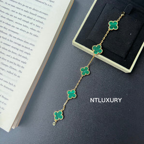 Shell Girl & Shining Leaves Bracelet (Green)