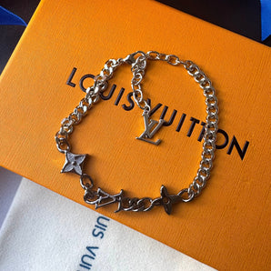 Gold Black Love Chain Bracelet