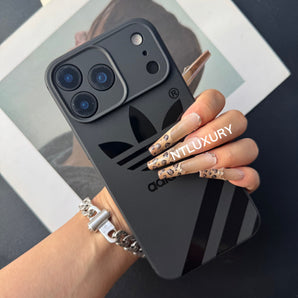 Étui de téléphone noir tendance (feuille) 