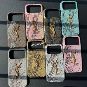 Coque de téléphone « Yes Girl » en peau de serpent (8 couleurs)