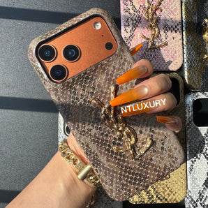 Coque de téléphone « Yes Girl » en peau de serpent (8 couleurs)