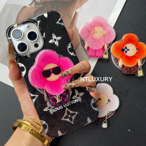 Colorful Design MagSafe Phone Case with Holder (Black)