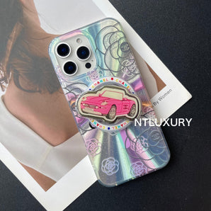 Étui de téléphone Laser Car Girl avec support Magsafe 