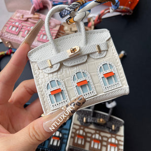 Pendentif mini maison mignon (blanc) 