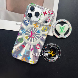 Étui de téléphone Laser Shining Love avec nouveau support MagSafe