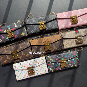 Love Floral Gift Purse Phone Case With Chain