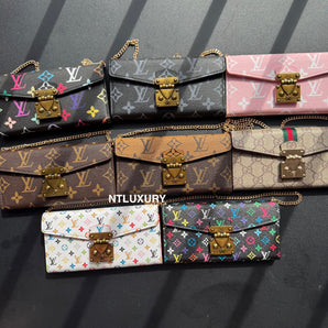 Love Floral Gift Purse Phone Case With Chain
