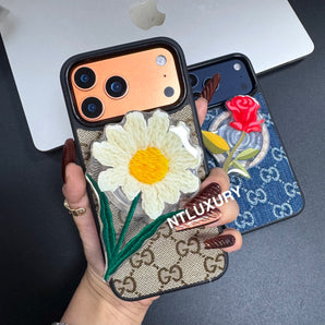 Denim Good Magsafe Design Phone Case With FLoral Magsafe Holder