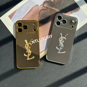 Coque de téléphone à paillettes « Yes Girl » effet miroir