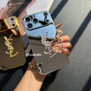 Coque de téléphone à paillettes « Yes Girl » effet miroir
