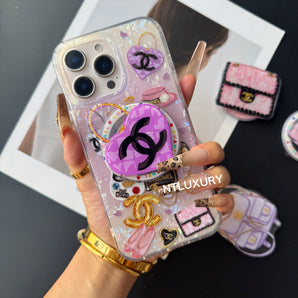 Purple Shell Phone Case with MagSafe Holder