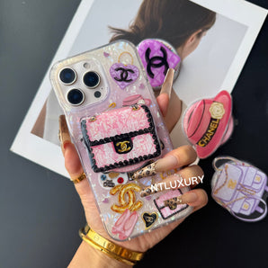 Purple Shell Phone Case with MagSafe Holder