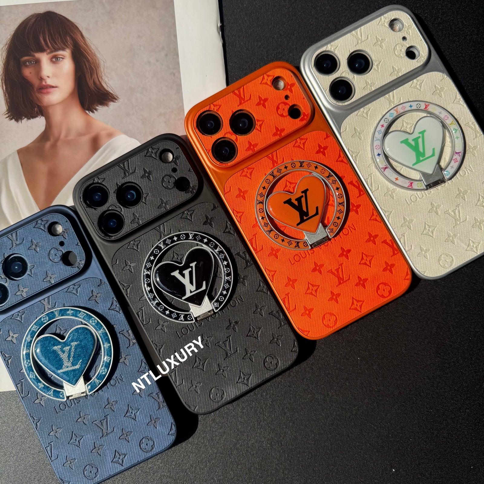 Étui de téléphone Orange Juice Denim Love avec nouveau support Magsafe