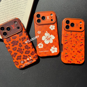 Orangefarbene Handyhülle mit einzigartigem Design