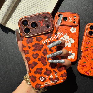 Orangefarbene Handyhülle mit einzigartigem Design