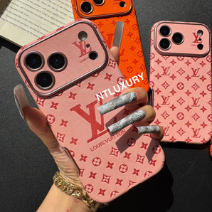 Handyhülle mit orangefarbenem Glitzerdesign