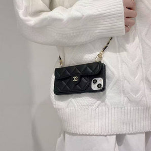 Cute Sheep Girl Design Phone Case With Chain