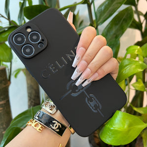 Étui de téléphone noir tendance (Grand CE) 