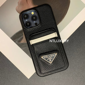 Handyhülle mit Litschi-Muster und Tasche für iPhone 