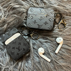 Black Trendy Airpods Case ( Small Love)