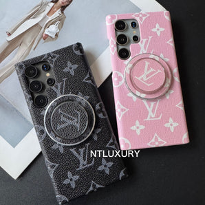 Traditional Love Samsung Case with MagSafe Holder (Black & Pink Big Love)