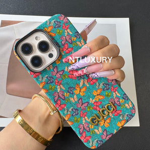 Étui de téléphone élégant à motif floral 