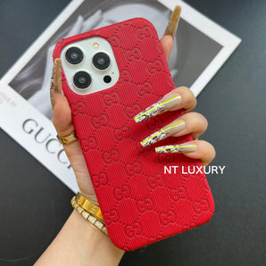 Coque de téléphone colorée au design soigné (rouge) 