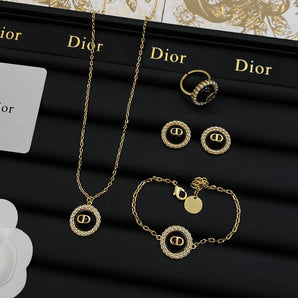 Vintage Dove Earrings & Necklace & Rings Set