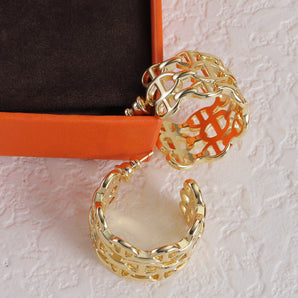 Pig Nose Openwork Earrings