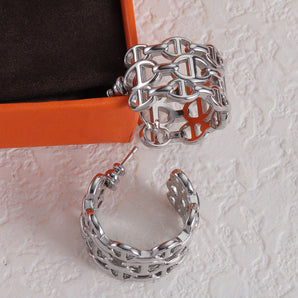 Pig Nose Openwork Earrings