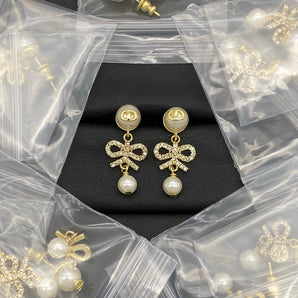 Bow Knot Dove Earrings